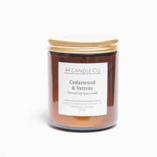 Load image into Gallery viewer, Cedarwood and Vetiver hand poured soy wax candle