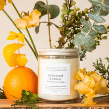 Load image into Gallery viewer, cedarwood and vetiver scented soy candle