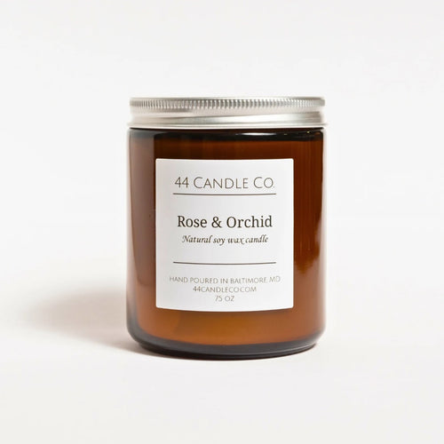 rose and orchid soy wax candle