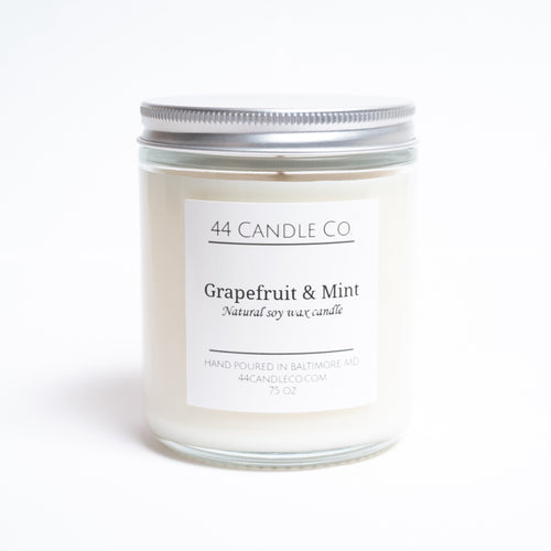 Grapefruit and mint soy candle