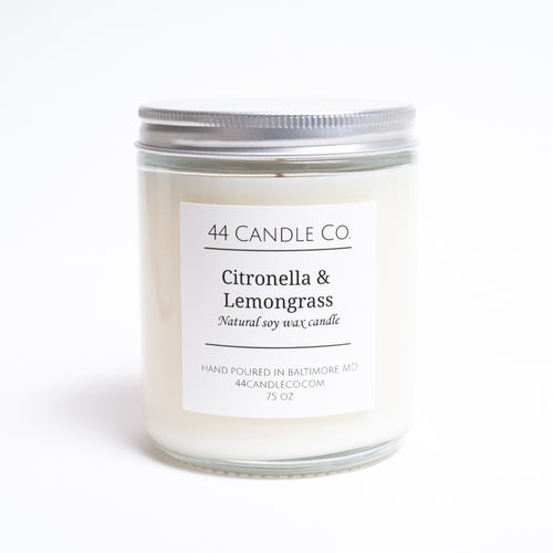 citronella and lemongrass soy wax candle