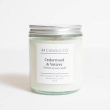Load image into Gallery viewer, cedarwood and vetiver scented soy candle
