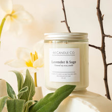 Load image into Gallery viewer, lavender and sage scented soy candle
