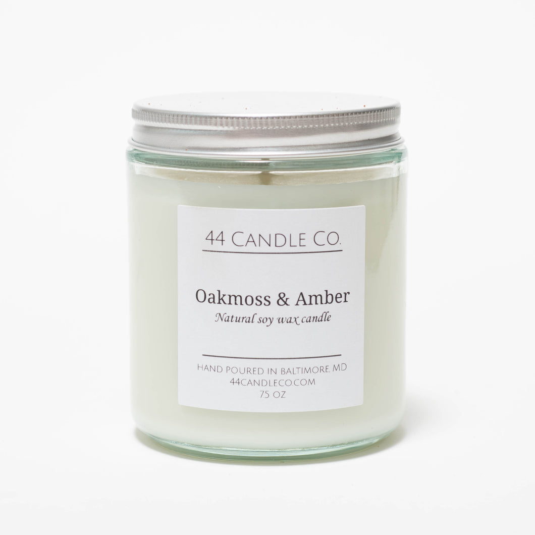 Oakmoss & Amber Hand Poured Soy Candle